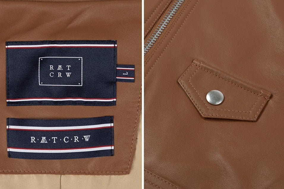 ロマンティッククラウン(ROMANTIC CROWN) TONE ON TONE LEATHER RIDER JACKET_BROWN