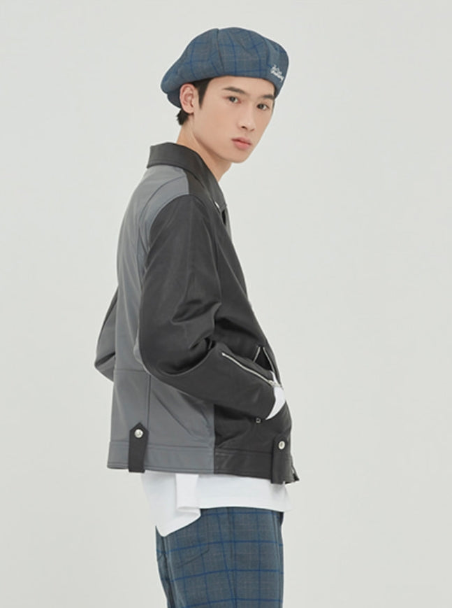 ロマンティッククラウン(ROMANTIC CROWN) TONE ON TONE LEATHER RIDER JACKET_BLACK