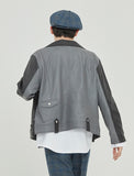 ロマンティッククラウン(ROMANTIC CROWN) TONE ON TONE LEATHER RIDER JACKET_BLACK