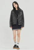 ロマンティッククラウン(ROMANTIC CROWN) TONE ON TONE LEATHER RIDER JACKET_BLACK