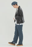 ロマンティッククラウン(ROMANTIC CROWN) TONE ON TONE LEATHER RIDER JACKET_BLACK