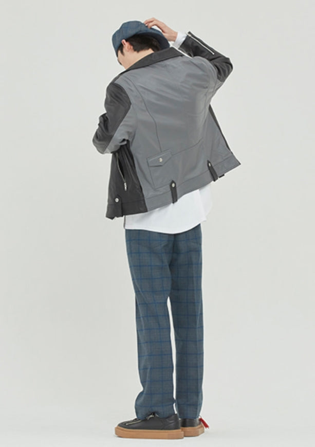 ロマンティッククラウン(ROMANTIC CROWN) TONE ON TONE LEATHER RIDER JACKET_BLACK