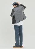 ロマンティッククラウン(ROMANTIC CROWN) TONE ON TONE LEATHER RIDER JACKET_BLACK