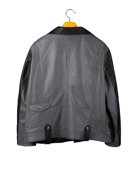ロマンティッククラウン(ROMANTIC CROWN) TONE ON TONE LEATHER RIDER JACKET_BLACK