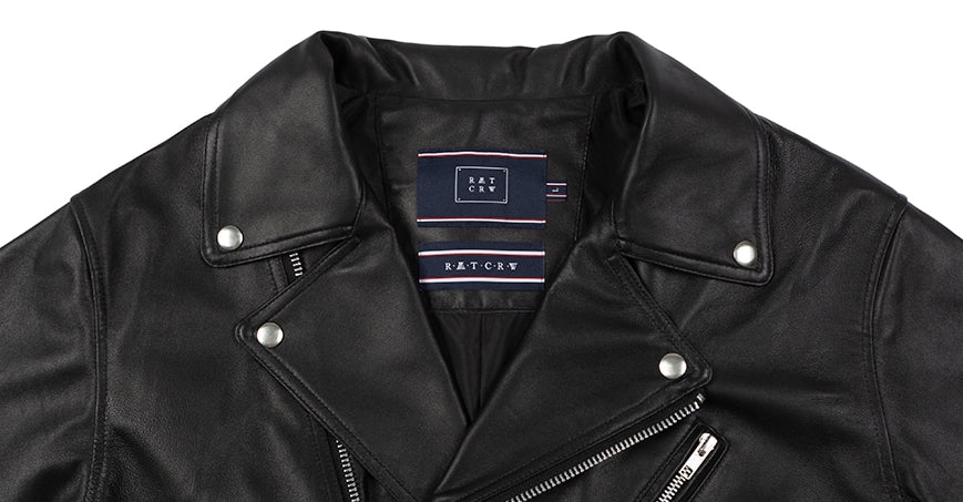ロマンティッククラウン(ROMANTIC CROWN) TONE ON TONE LEATHER RIDER JACKET_BLACK