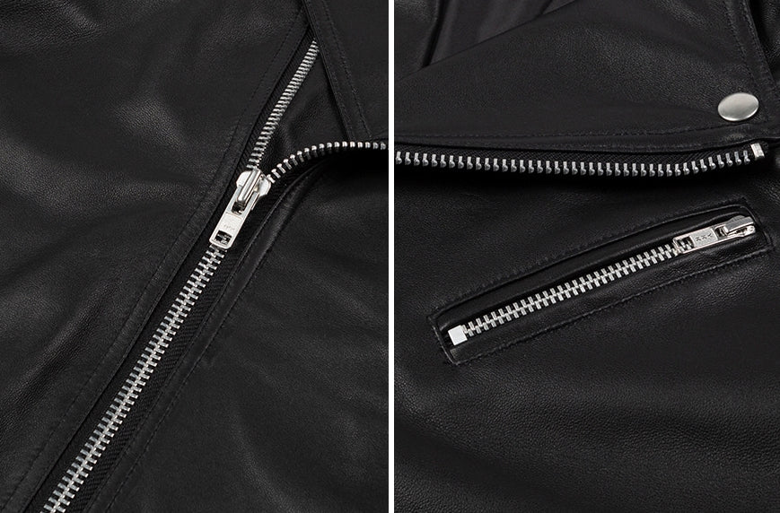 ロマンティッククラウン(ROMANTIC CROWN) TONE ON TONE LEATHER RIDER JACKET_BLACK