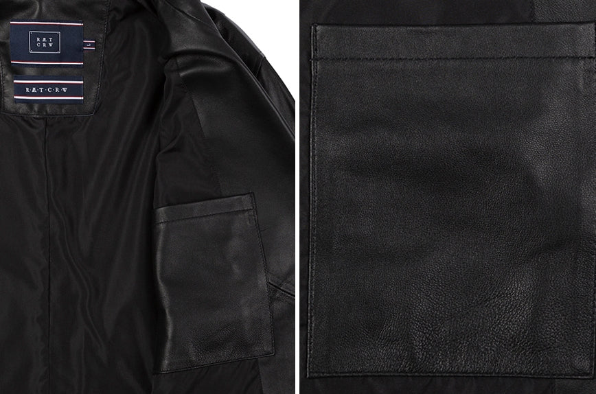 ロマンティッククラウン(ROMANTIC CROWN) TONE ON TONE LEATHER RIDER JACKET_BLACK