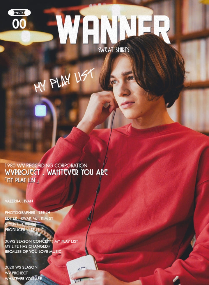 ダブルユーブイプロジェクト(WV PROJECT) WANNER SWEAT SHIRTS BERRY RED JJMT7366