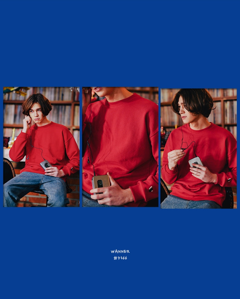 ダブルユーブイプロジェクト(WV PROJECT) WANNER SWEAT SHIRTS BERRY RED JJMT7366