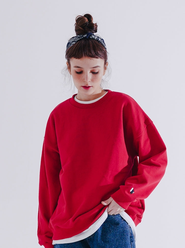 ダブルユーブイプロジェクト(WV PROJECT) WANNER SWEAT SHIRTS BERRY RED JJMT7366