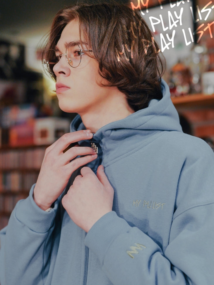 ダブルユーブイプロジェクト(WV PROJECT) MY PLAY LIST HOOD ZIPUP BLUE SYHD7362