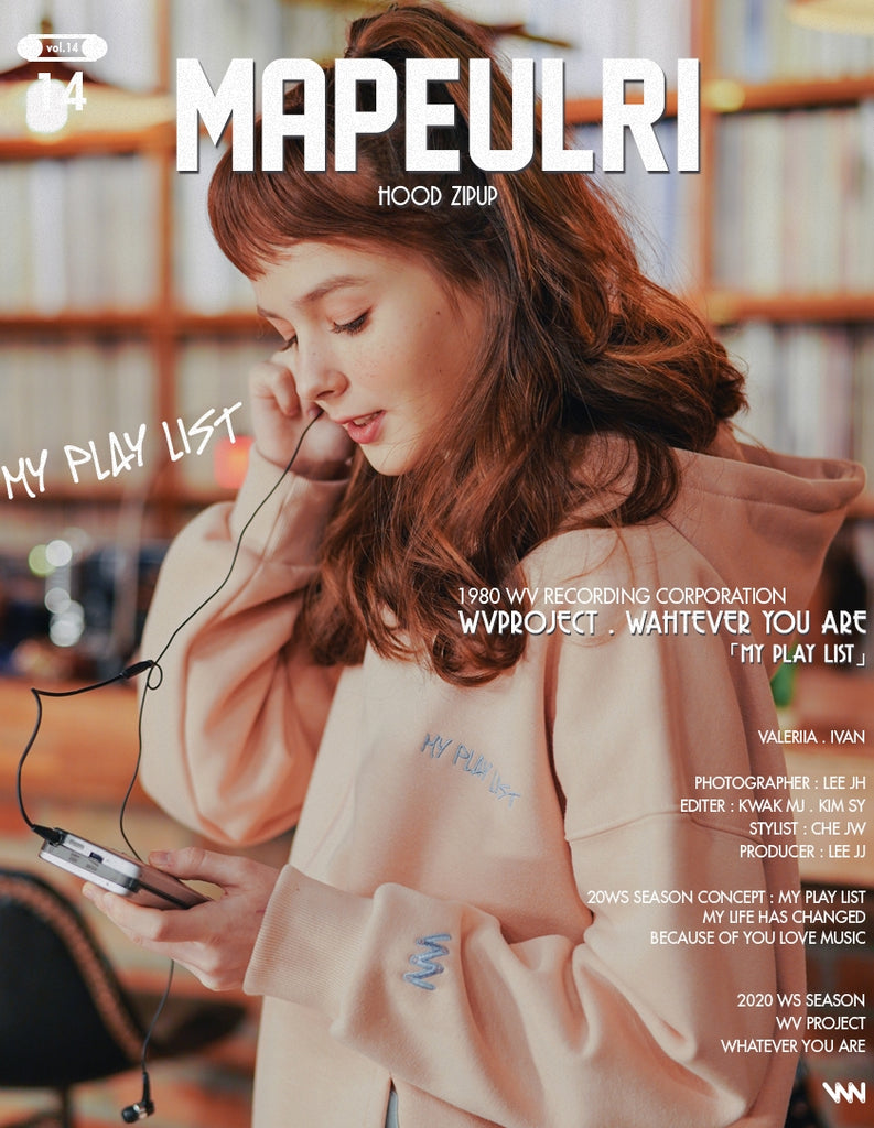 ダブルユーブイプロジェクト(WV PROJECT) MY PLAY LIST HOOD ZIPUP PEACH SYHD7362