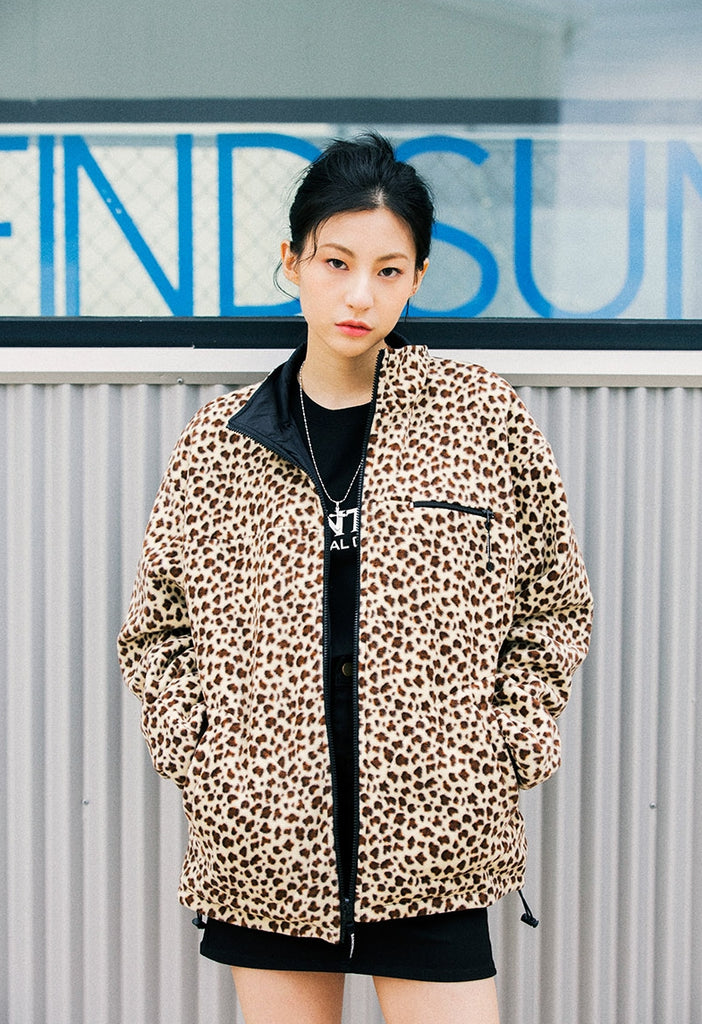 セイントペイン(SAINTPAIN)  SP MONO REVERSIBLE FLEECE JACKET-LEOPARD