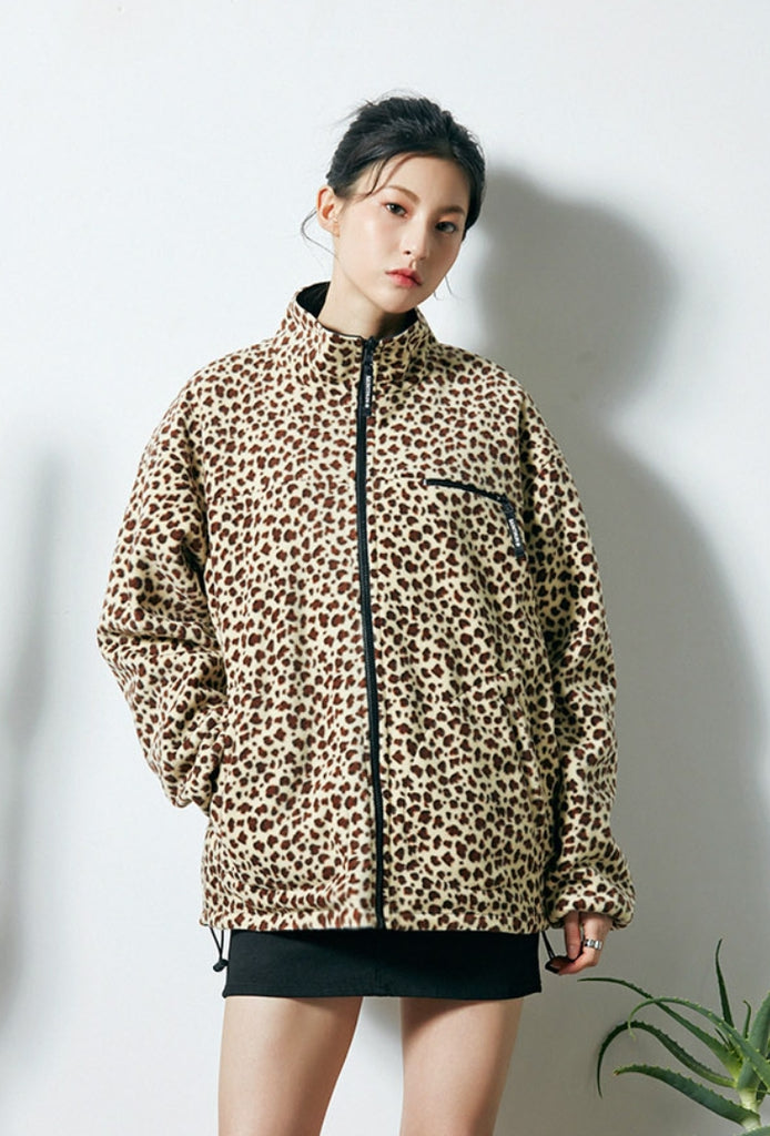 セイントペイン(SAINTPAIN)  SP MONO REVERSIBLE FLEECE JACKET-LEOPARD