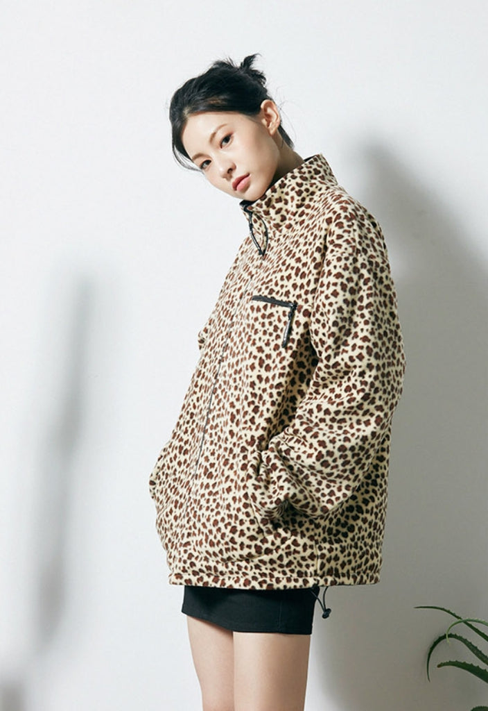 セイントペイン(SAINTPAIN)  SP MONO REVERSIBLE FLEECE JACKET-LEOPARD