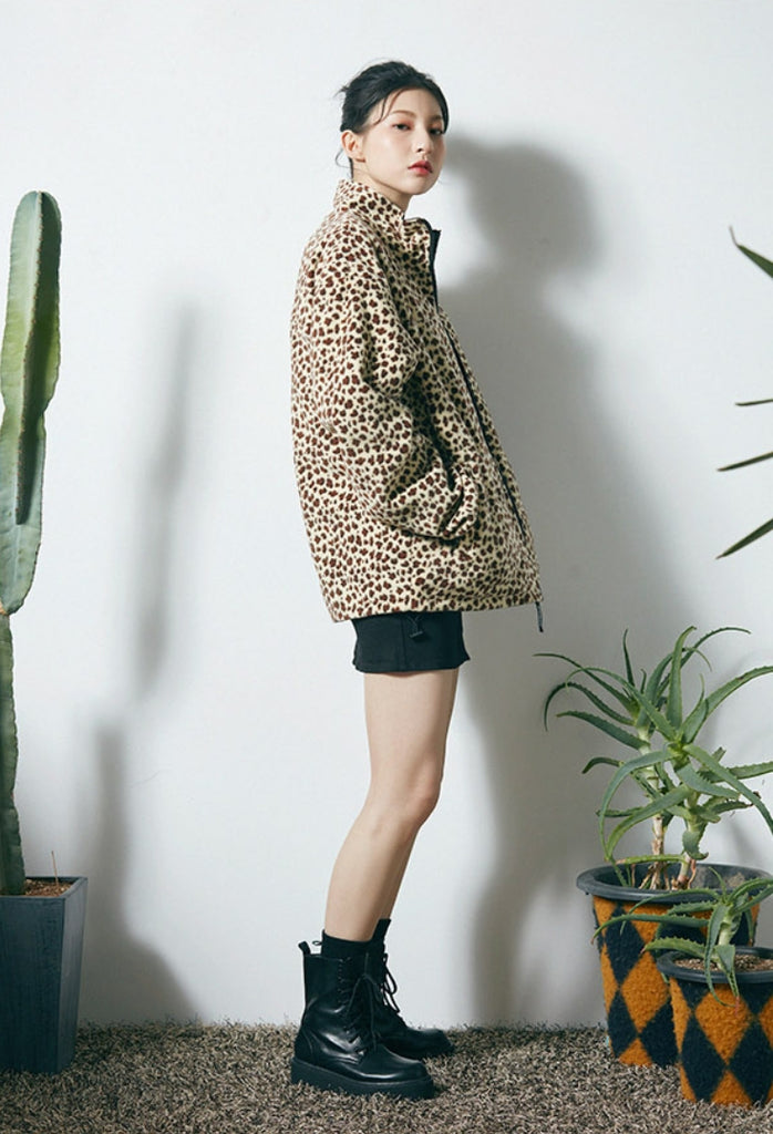 セイントペイン(SAINTPAIN)  SP MONO REVERSIBLE FLEECE JACKET-LEOPARD