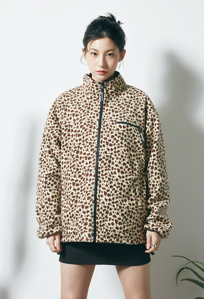 セイントペイン(SAINTPAIN)  SP MONO REVERSIBLE FLEECE JACKET-LEOPARD