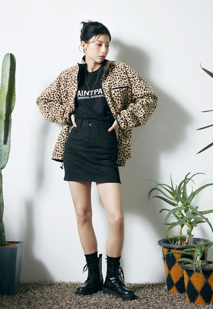 セイントペイン(SAINTPAIN)  SP MONO REVERSIBLE FLEECE JACKET-LEOPARD