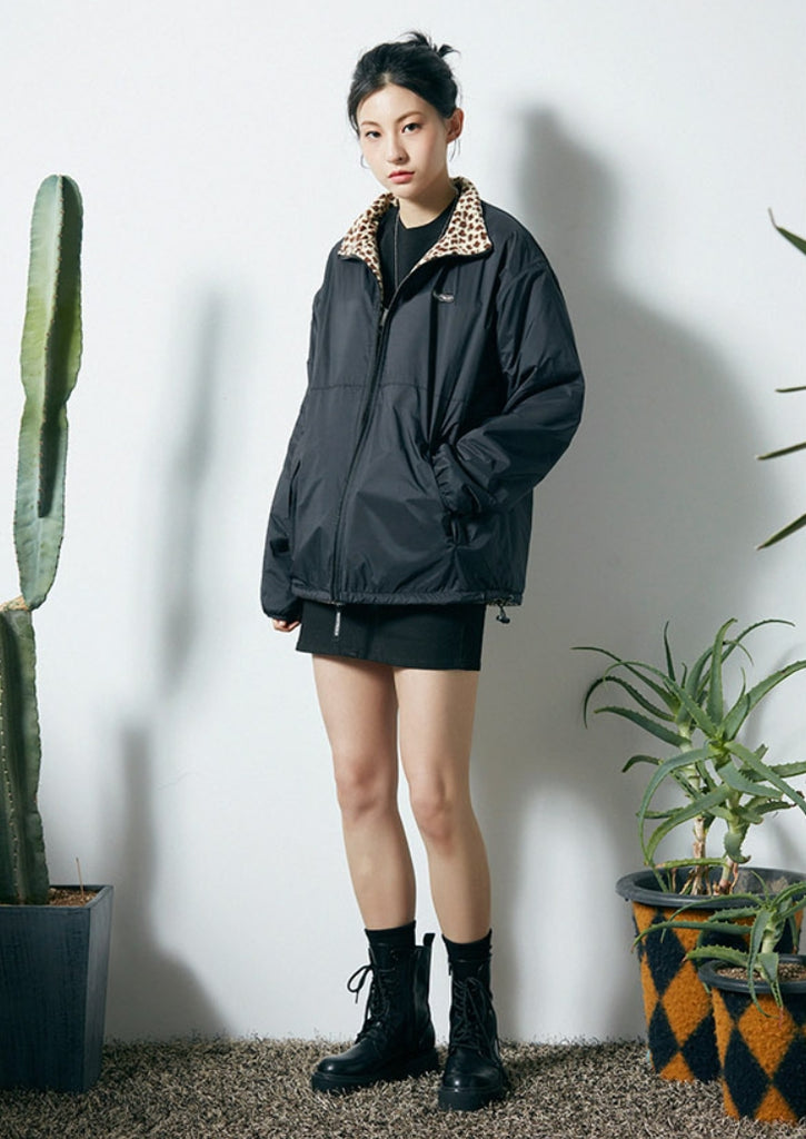 セイントペイン(SAINTPAIN)  SP MONO REVERSIBLE FLEECE JACKET-LEOPARD