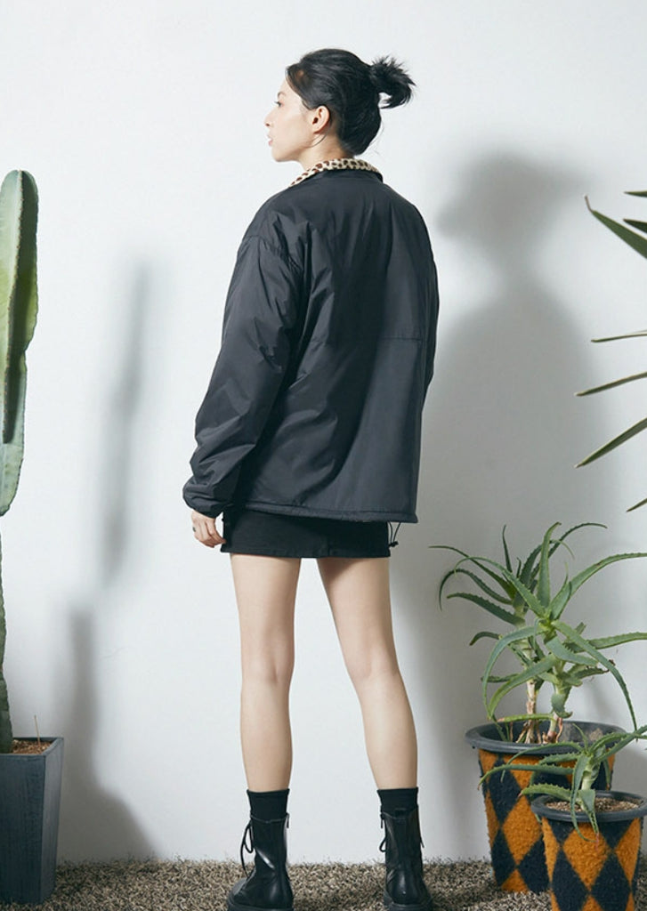 セイントペイン(SAINTPAIN)  SP MONO REVERSIBLE FLEECE JACKET-LEOPARD