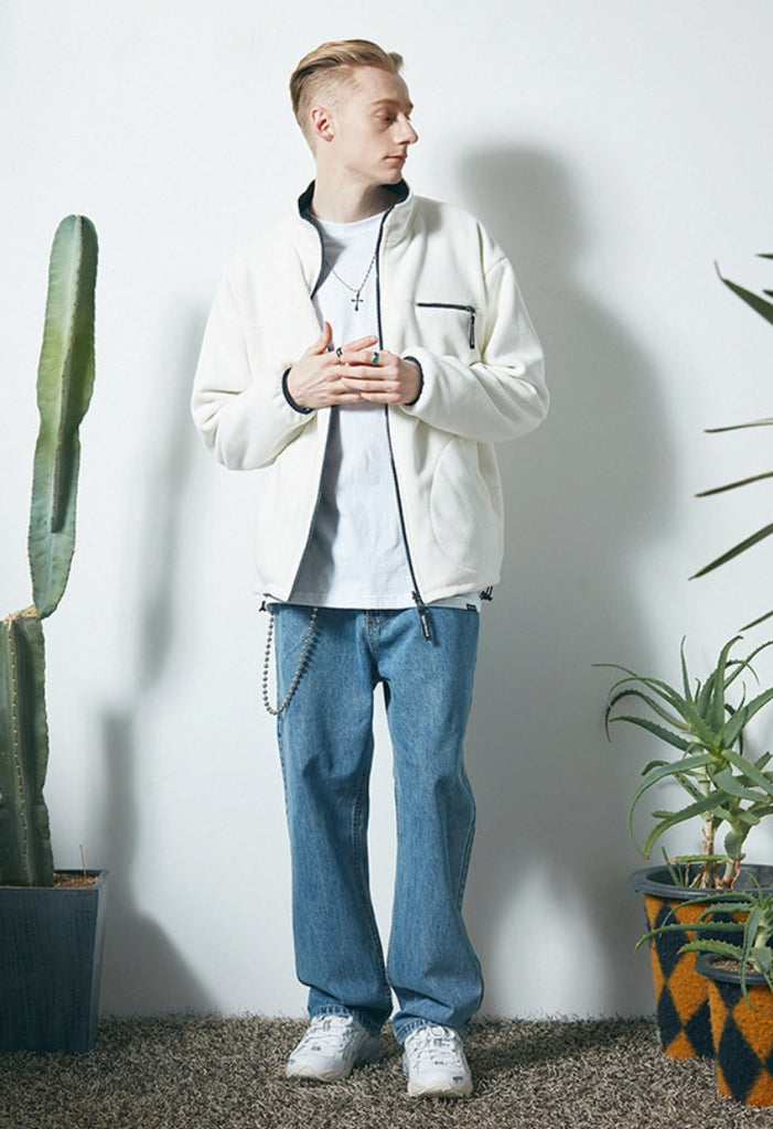 セイントペイン(SAINTPAIN)  SP MONO REVERSIBLE FLEECE JACKET-WHITE