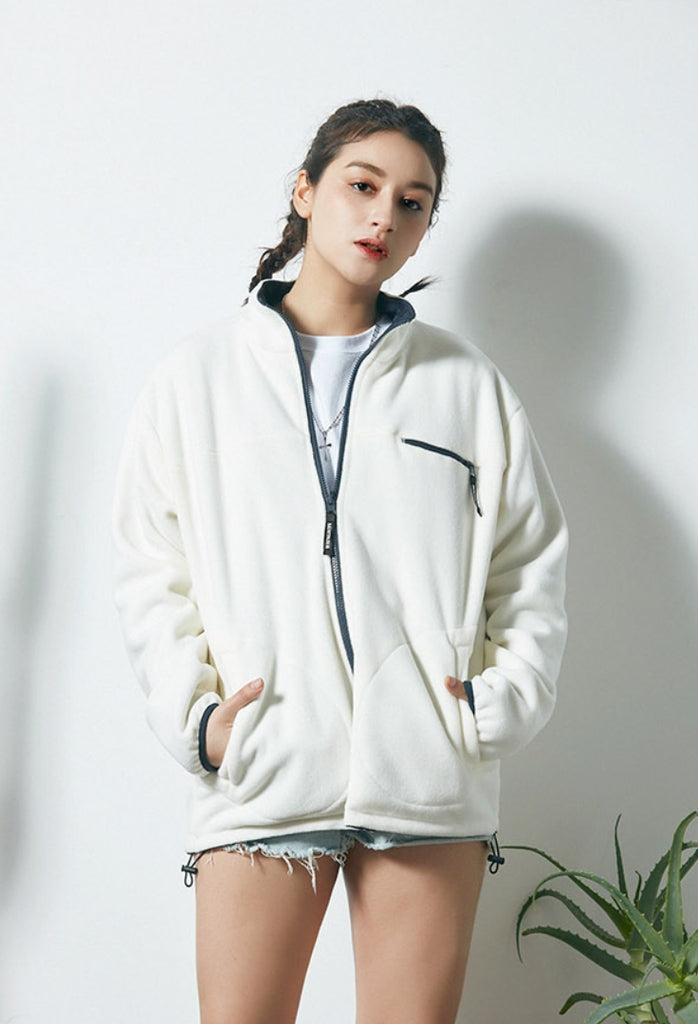 セイントペイン(SAINTPAIN)  SP MONO REVERSIBLE FLEECE JACKET-WHITE