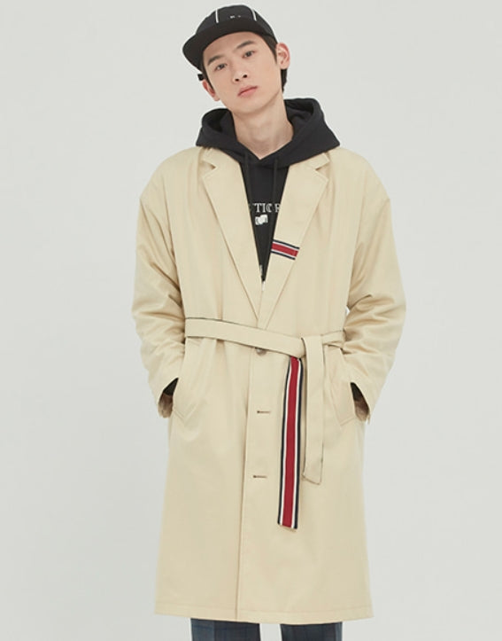 ロマンティッククラウン(ROMANTIC CROWN)BELT TAPE OVERFIT COAT_OATMEAL