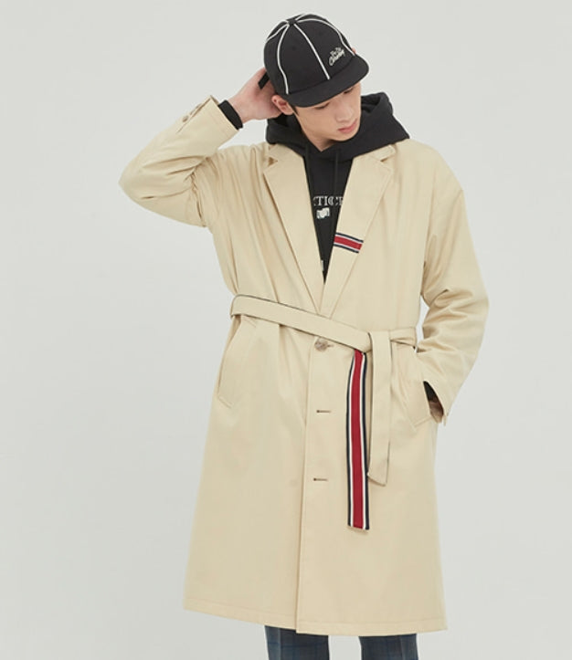 ロマンティッククラウン(ROMANTIC CROWN)BELT TAPE OVERFIT COAT_OATMEAL