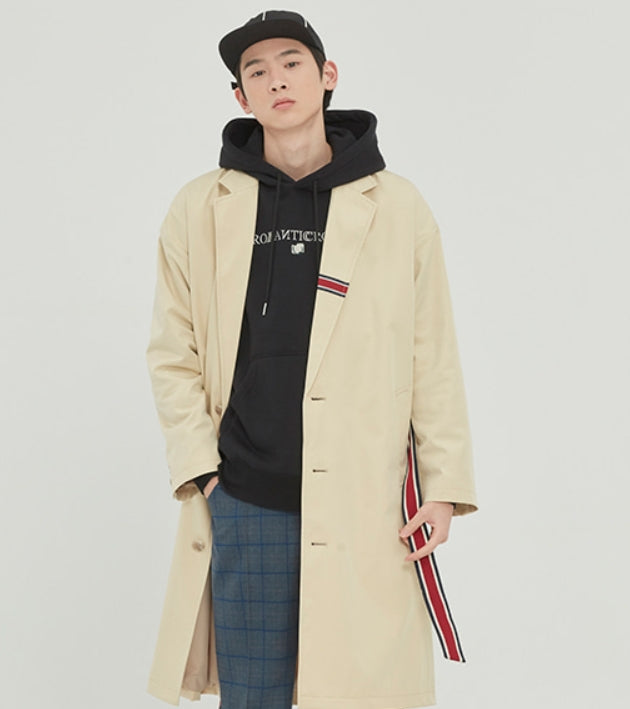 ロマンティッククラウン(ROMANTIC CROWN)BELT TAPE OVERFIT COAT_OATMEAL