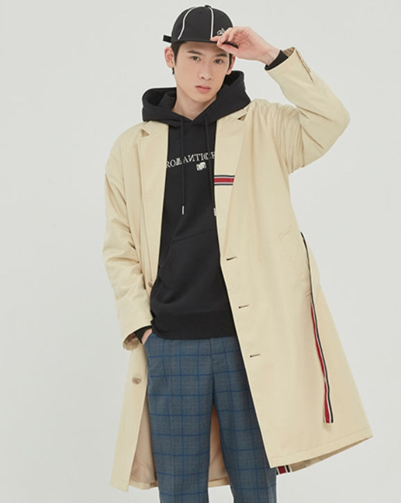 ロマンティッククラウン(ROMANTIC CROWN)BELT TAPE OVERFIT COAT_OATMEAL