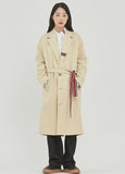 ロマンティッククラウン(ROMANTIC CROWN)BELT TAPE OVERFIT COAT_OATMEAL