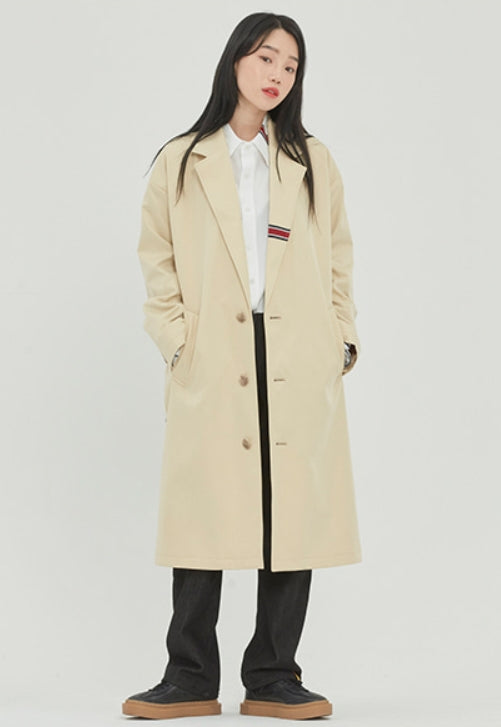 ロマンティッククラウン(ROMANTIC CROWN)BELT TAPE OVERFIT COAT_OATMEAL