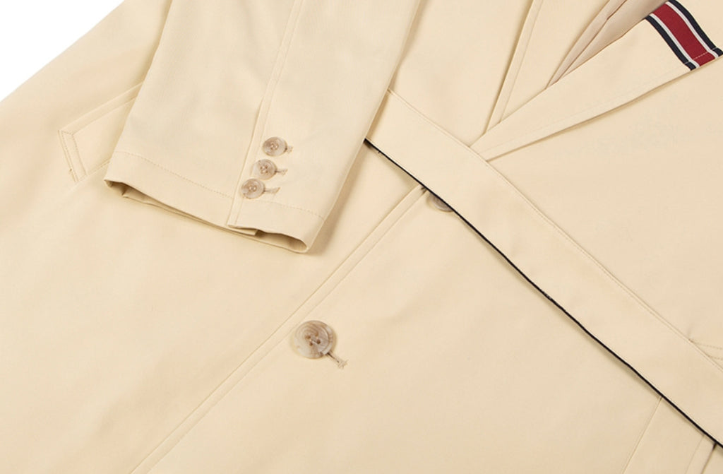 ロマンティッククラウン(ROMANTIC CROWN)BELT TAPE OVERFIT COAT_OATMEAL