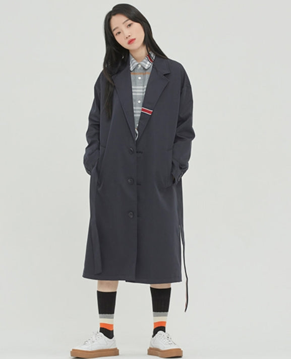 ロマンティッククラウン(ROMANTIC CROWN)BELT TAPE OVERFIT COAT_NAVY