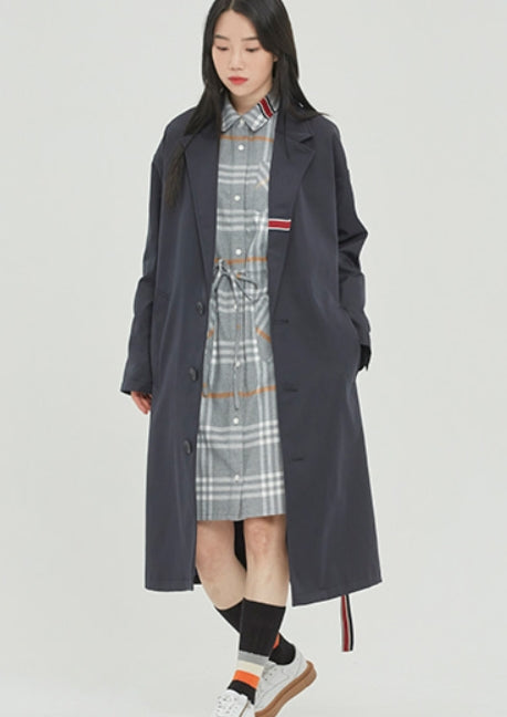 ロマンティッククラウン(ROMANTIC CROWN)BELT TAPE OVERFIT COAT_NAVY