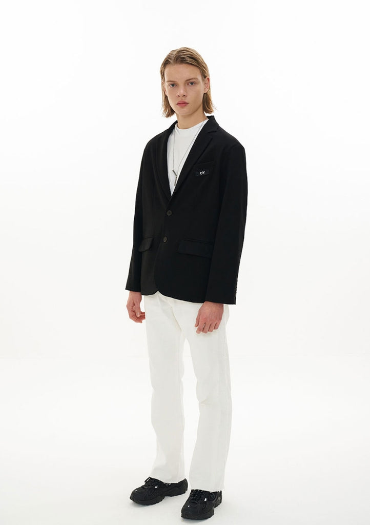 オーワイ(OY) BACK BUTTON BLAZER-BLACK
