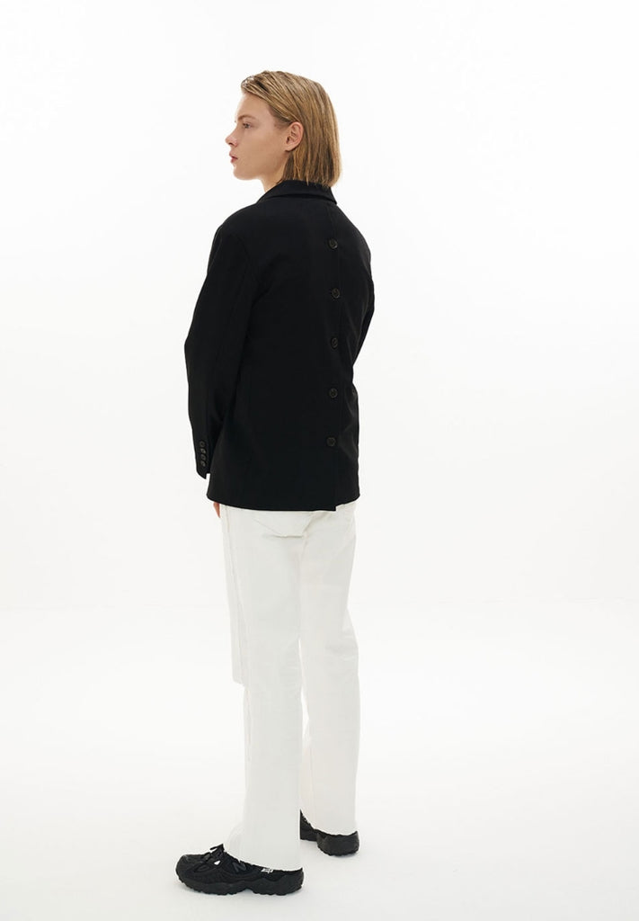 オーワイ(OY) BACK BUTTON BLAZER-BLACK