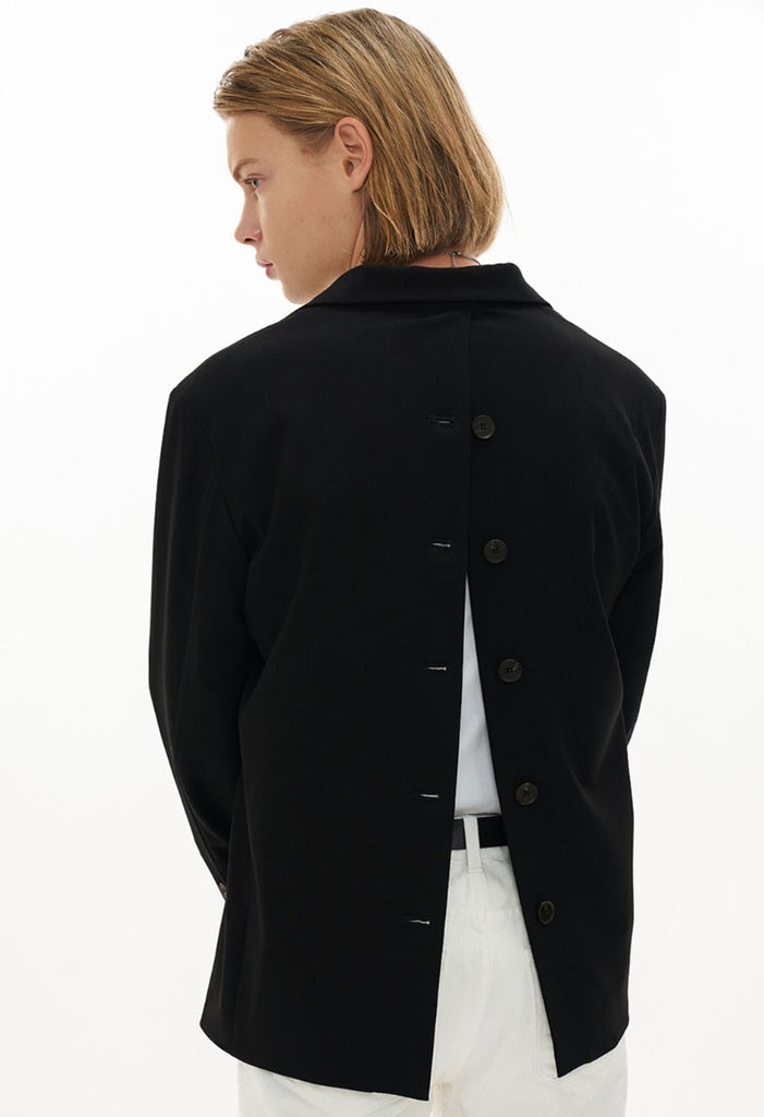 オーワイ(OY) BACK BUTTON BLAZER-BLACK