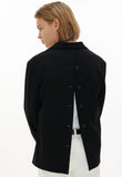 オーワイ(OY) BACK BUTTON BLAZER-BLACK