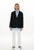 オーワイ(OY) BACK BUTTON BLAZER-BLACK STRIPE