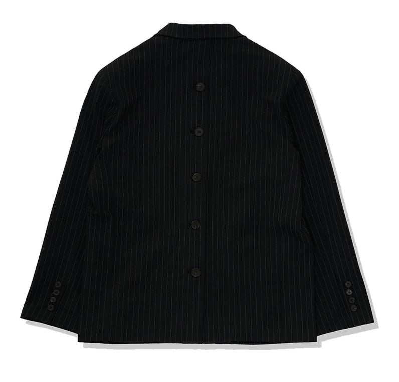 オーワイ(OY) BACK BUTTON BLAZER-BLACK STRIPE