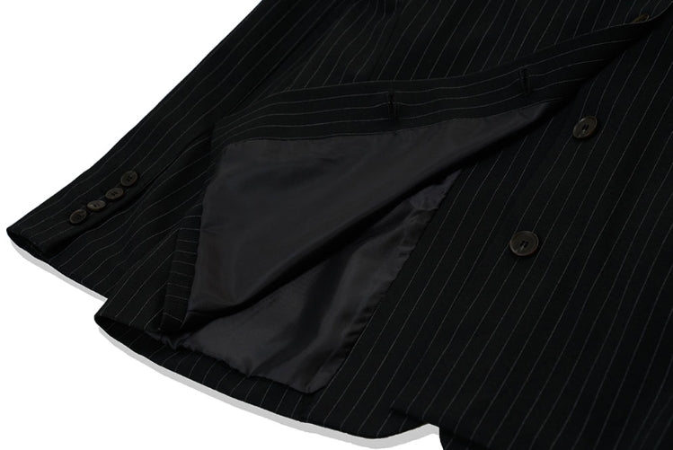 オーワイ(OY) BACK BUTTON BLAZER-BLACK STRIPE
