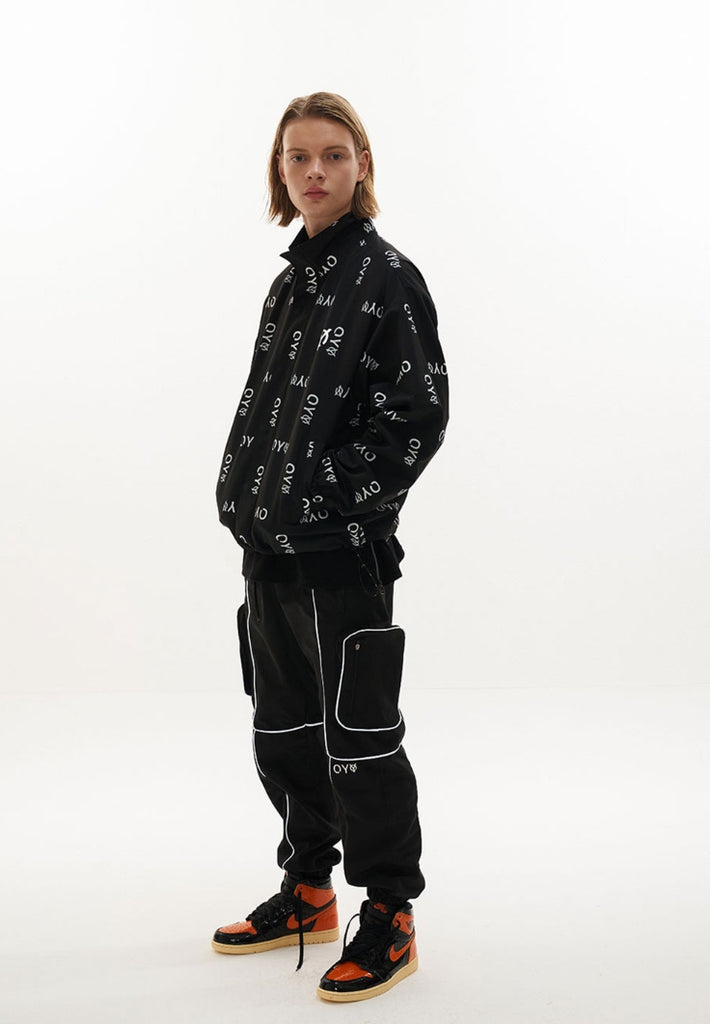 オーワイ(OY) REFLECTIVE LOGO TRACK JACKET-BLACK