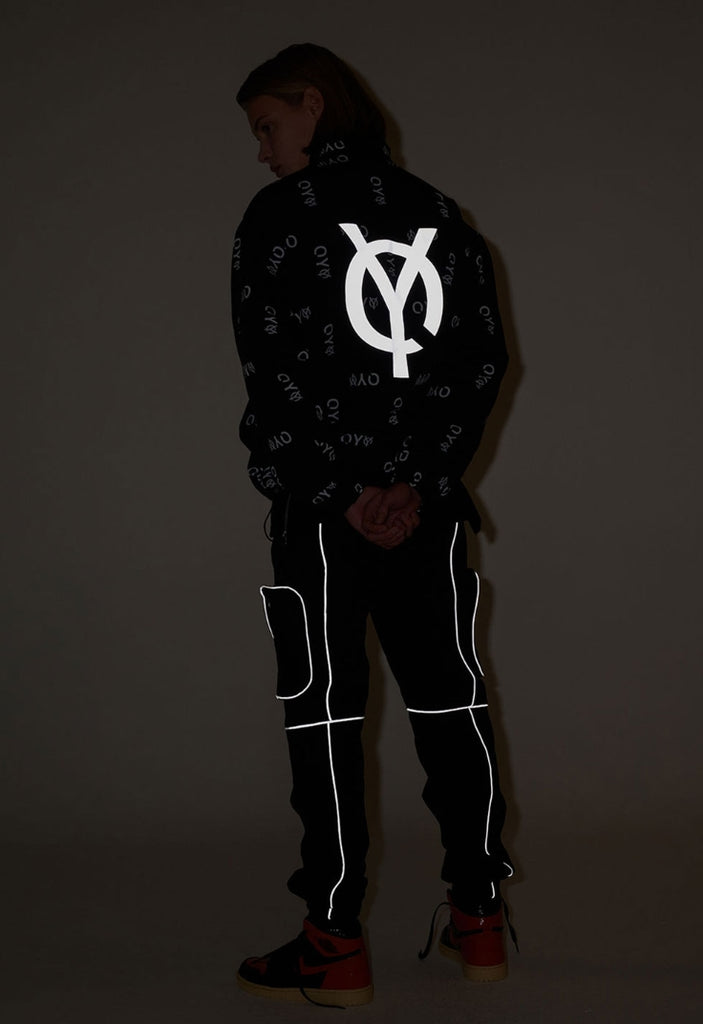 オーワイ(OY) REFLECTIVE LOGO TRACK JACKET-BLACK