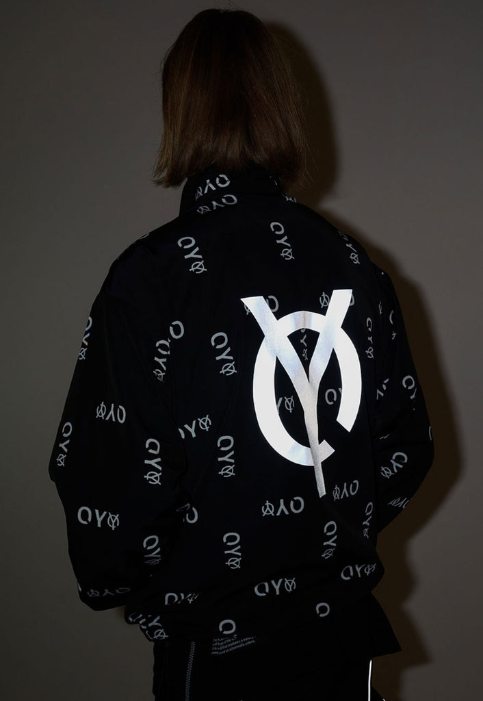 オーワイ(OY) REFLECTIVE LOGO TRACK JACKET-BLACK