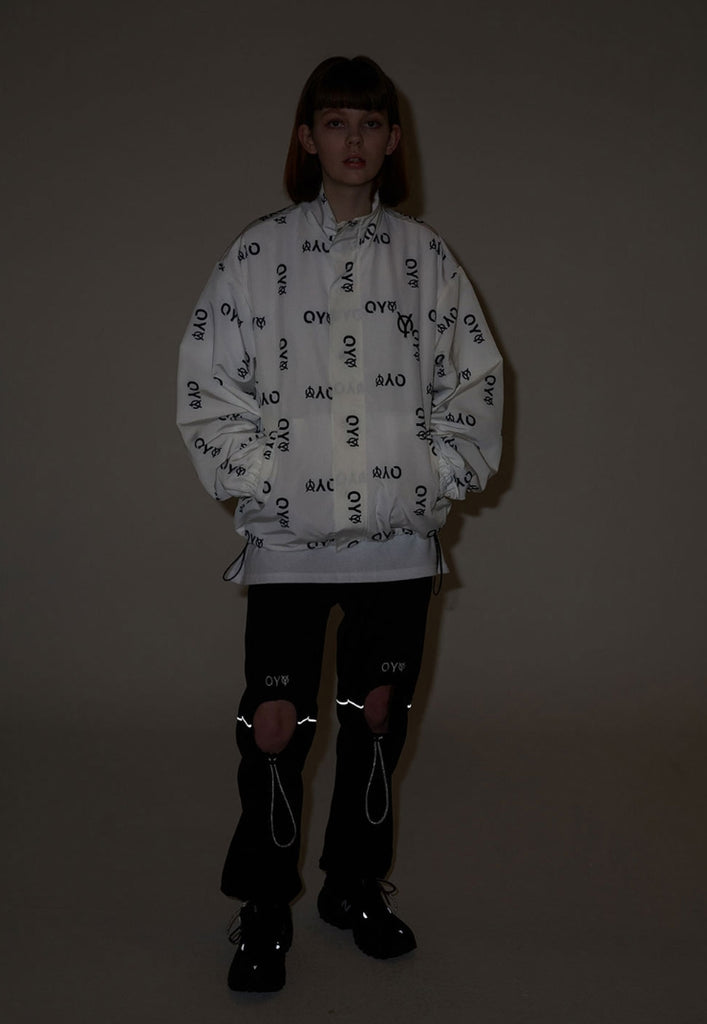 オーワイ(OY) REFLECTIVE LOGO TRACK JACKET-WHITE