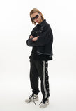 オーワイ(OY)  CUTTING DENIM JACKET-BLACK