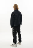 オーワイ(OY)  CUTTING DENIM JACKET-BLACK