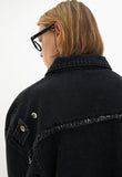 オーワイ(OY)  CUTTING DENIM JACKET-BLACK