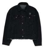 オーワイ(OY)  CUTTING DENIM JACKET-BLACK